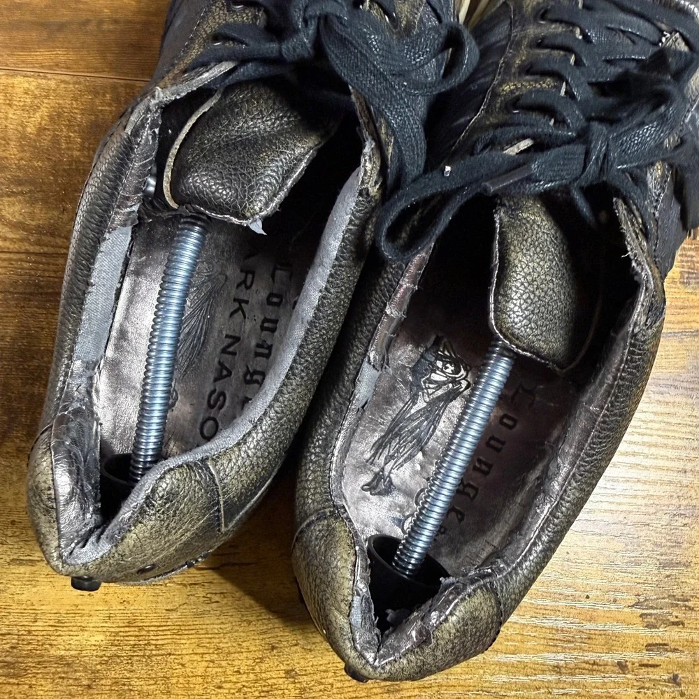 Mark Nason‎ Lounge 71801 DKBR Metallic Leather Skull Stud Sneakers Mens 13